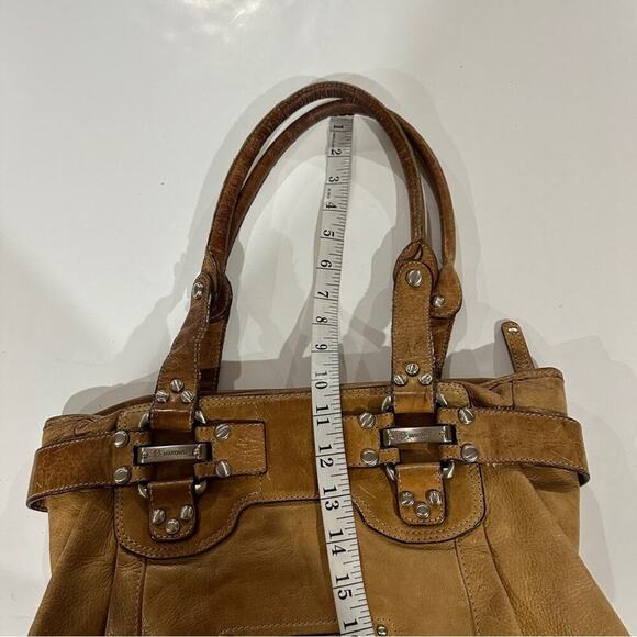 B. Makowsky Brown Tan Leather Shoulder Hobo Bag - Picture 16 of 16